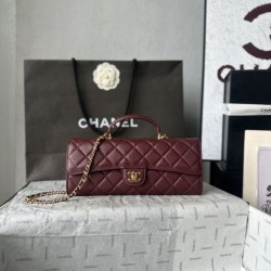 Replica Perfetta Borsa Chanel 26A con manici pelle con motivo a sfere AS5280 Borgogna