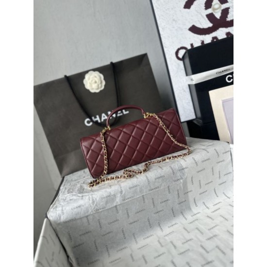 Replica di alta qualità Borsa Chanel 26A con manici pelle con motivo a sfere AS5280 Borgogna Replica Perfetta Borsa Chanel 26A con manici pelle con motivo a sfere AS5280 Borgogna