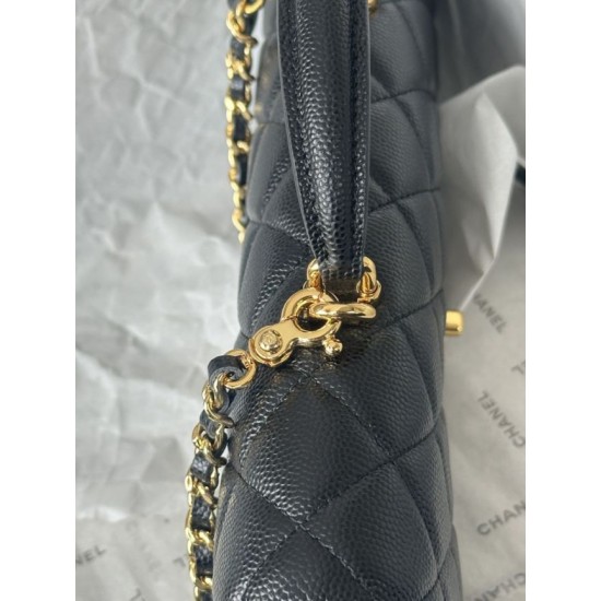 Replica di alta qualità Borsa Chanel 26A con manici pelle con motivo a sfere AS5280 Nero Replica Perfetta Borsa Chanel 26A con manici pelle con motivo a sfere AS5280 Nero