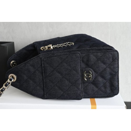 Replica di alta qualità Borsa Chanel 26s Hobo AS5293 denim Blu Replica Perfetta Borsa Chanel 26s Hobo AS5293 denim Blu