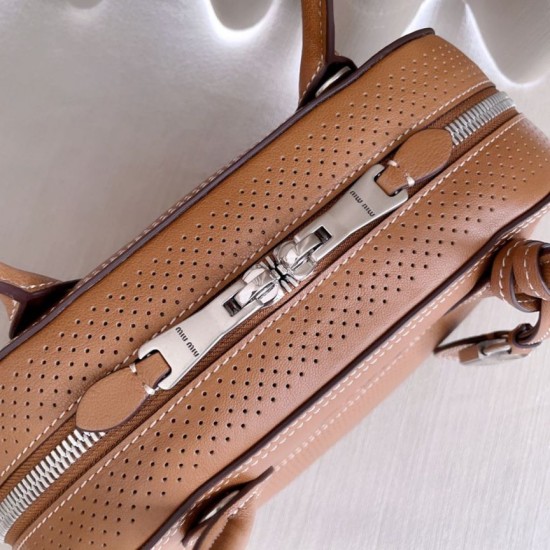 Borsa da bowling Miu Miu Vivant 5BB199 Marrone