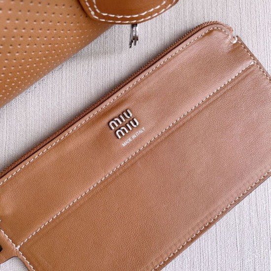 Borsa da bowling Miu Miu Vivant 5BB199 Marrone