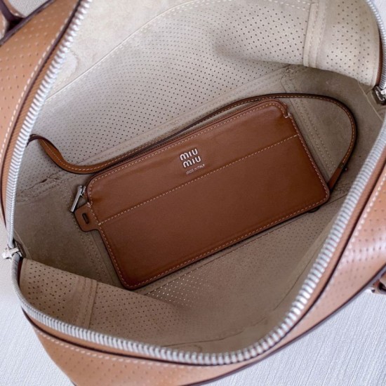 Borsa da bowling Miu Miu Vivant 5BB199 Marrone
