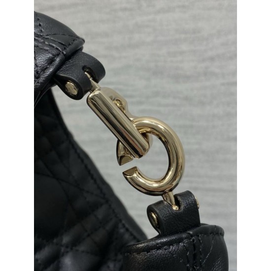 Replica di alta qualità Borsa Dior Toujours Hobo cucitura cannage Nero Replica Perfetta Borsa Dior Toujours Hobo cucitura cannage Nero