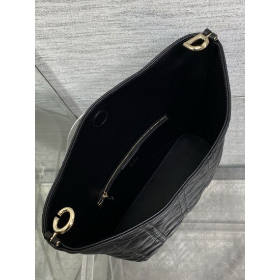 Replica di alta qualità Borsa Dior Toujours Hobo cucitura cannage Nero Replica Perfetta Borsa Dior Toujours Hobo cucitura cannage Nero
