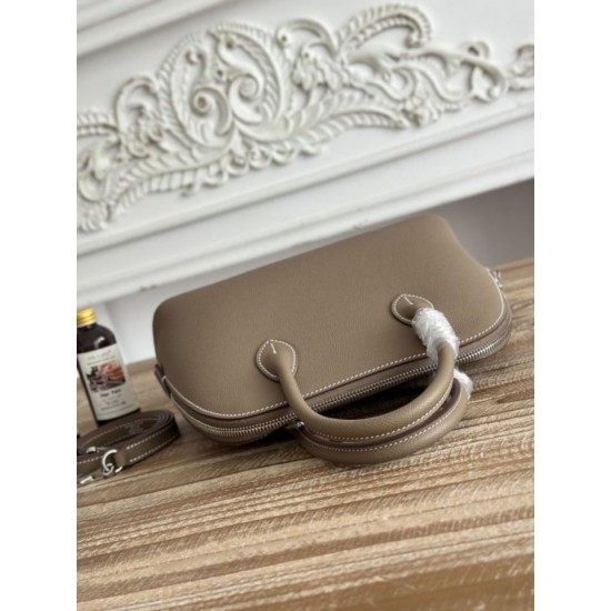 Replica Perfetta Borsa Hermes Bolide 1923 25cm tessuto Epsom Grigio