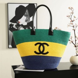 Replica Perfetta Borsa shopping maxi Chanel Coco Beach Rafia