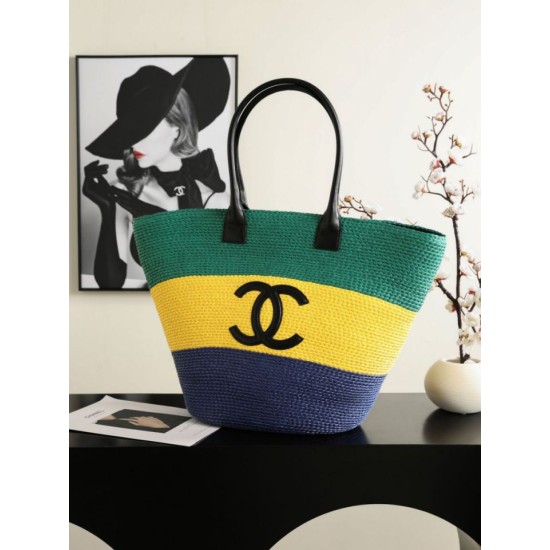 Replica di alta qualità Borsa shopping maxi Chanel Coco Beach Rafia Replica Perfetta Borsa shopping maxi Chanel Coco Beach Rafia