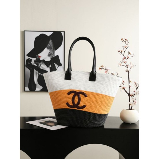 Replica di alta qualità Borsa shopping maxi Chanel Coco Beach Rafia Giallo Replica Perfetta Borsa shopping maxi Chanel Coco Beach Rafia Giallo
