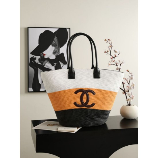 Replica di alta qualità Borsa shopping maxi Chanel Coco Beach Rafia Giallo Replica Perfetta Borsa shopping maxi Chanel Coco Beach Rafia Giallo