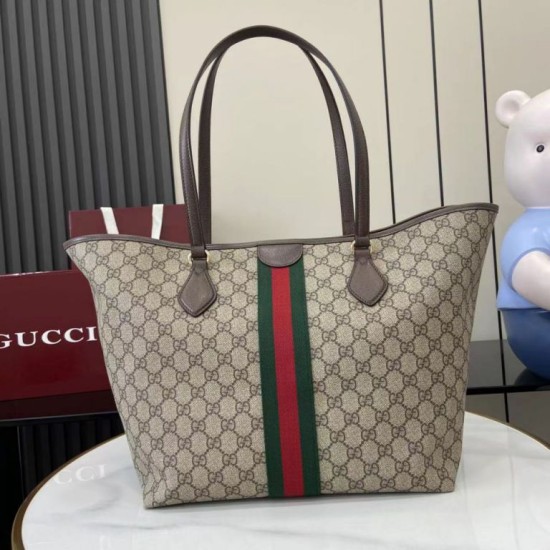 Replica Perfetta Borsa tote Gucci Ophidia GG Supreme marrone
