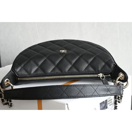Replica di alta qualità Chanel 26S Quilted Hobo crescent-shaped bag AS5094 Nero Replica Perfetta Chanel 26S Quilted Hobo crescent-shaped bag AS5094 Nero