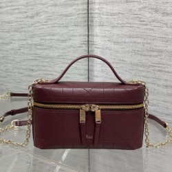 Replica Perfetta Pochette Dior il trucco Lady Dior Borgogna