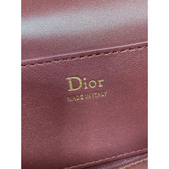 Replica di alta qualità Pochette Dior il trucco Lady Dior Borgogna Replica Perfetta Pochette Dior il trucco Lady Dior Borgogna