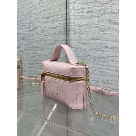 Replica di alta qualità Pochette Dior il trucco Lady Dior Rosa Replica Perfetta Pochette Dior il trucco Lady Dior Rosa