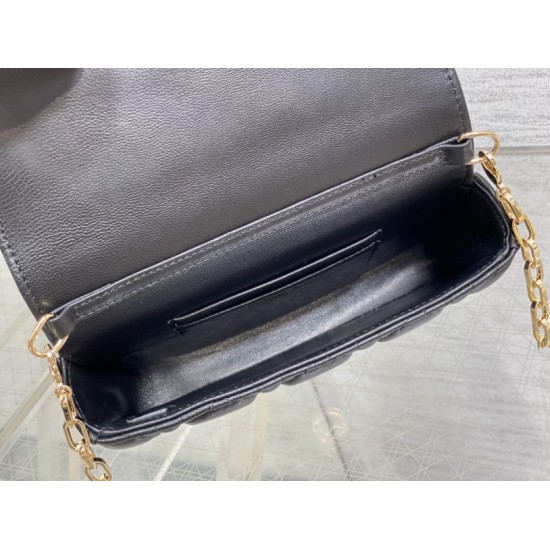 Replica di alta qualità Pochette per cellulare Dior My Dior Talk nera Replica Perfetta Pochette per cellulare Dior My Dior Talk nera