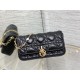 Replica di alta qualità Pochette per cellulare Dior My Dior Talk nera Replica Perfetta Pochette per cellulare Dior My Dior Talk nera