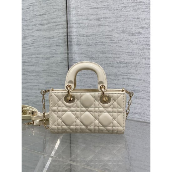 Borse Replica Dior D-Joy agnello ricamata con fiocco bianco avorio Borse Replica Dior D-Joy agnello ricamata con fiocco bianco avorio