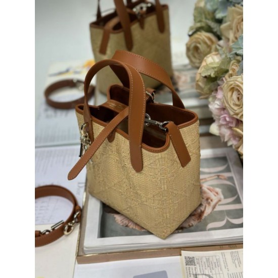 Replica Borsa tote verticale Toujours piccola Dior rafia marrone Replica Borsa tote verticale Toujours piccola Dior rafia marrone