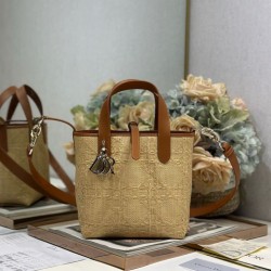 Replica Borsa tote verticale Toujours piccola Dior rafia marrone