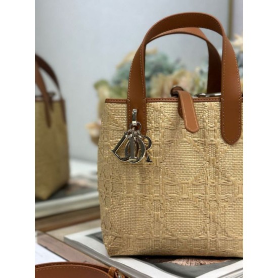 Replica Borsa tote verticale Toujours piccola Dior rafia marrone Replica Borsa tote verticale Toujours piccola Dior rafia marrone