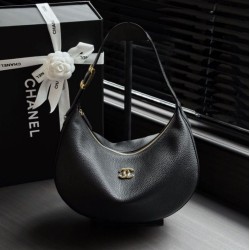 Replica Borsa a tracolla Hobo Chanel AS6570 Halfmoon nera