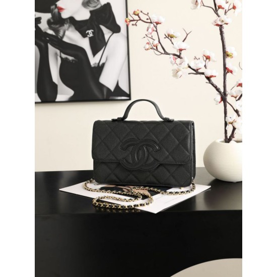 Imitazione Perfetta Borsa a tracolla Chanel AS6554 Classic trapuntata nera Replica Perfetta Borsa a tracolla Chanel AS6554 Classic trapuntata nera