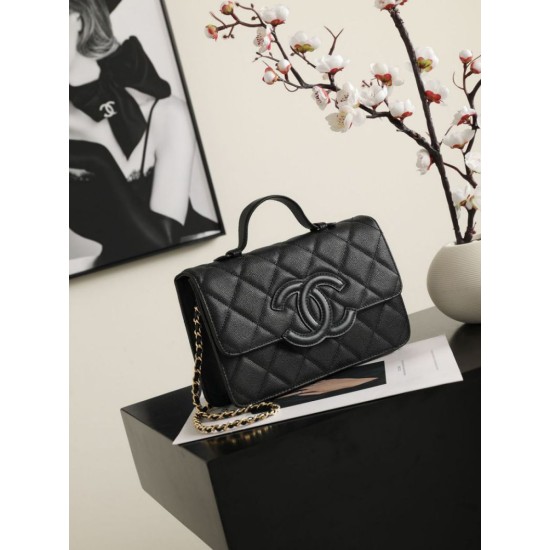 Imitazione Perfetta Borsa a tracolla Chanel AS6554 Classic trapuntata nera Replica Perfetta Borsa a tracolla Chanel AS6554 Classic trapuntata nera
