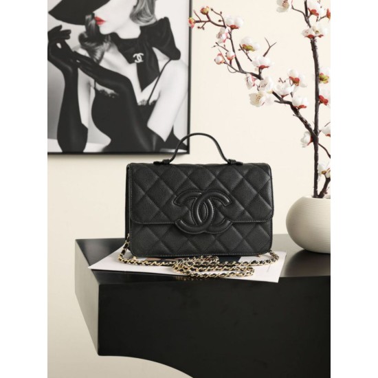 Imitazione Perfetta Borsa a tracolla Chanel AS6554 Classic trapuntata nera Replica Perfetta Borsa a tracolla Chanel AS6554 Classic trapuntata nera