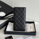 Replica Portafoglio lungo Chanel in pelle caviar trapuntata Nero