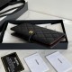 Replica Portafoglio lungo Chanel in pelle caviar trapuntata Nero