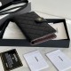 Replica Portafoglio lungo Chanel in pelle caviar trapuntata Nero