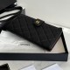Replica Portafoglio lungo Chanel in pelle caviar trapuntata Nero