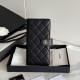 Replica Portafoglio lungo Chanel in pelle caviar trapuntata Nero
