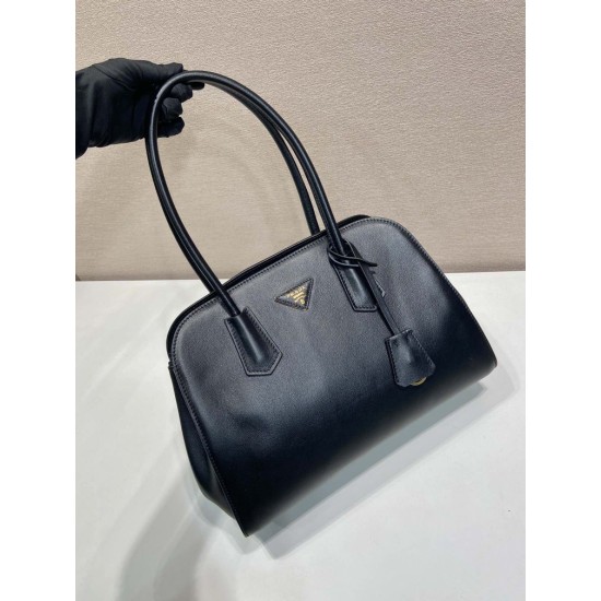 Replica di lusso Borsa Prada Palisander 1BG606 con doppio manico a spalla Nero Replica di lusso Borsa Prada Palisander 1BG606 con doppio manico a spalla Nero