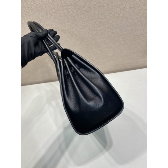 Replica di lusso Borsa Prada Palisander 1BG606 con doppio manico a spalla Nero Replica di lusso Borsa Prada Palisander 1BG606 con doppio manico a spalla Nero