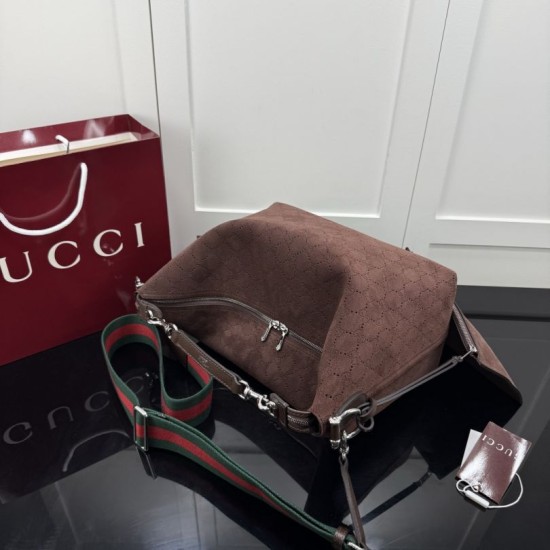 Replica perfetta Borsa media Gucci Brera A006X0 motivo GG traforato suede marrone Replica perfetta Borsa media Gucci Brera A006X0 motivo GG traforato suede marrone