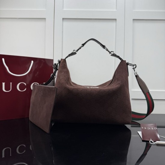 Replica perfetta Borsa media Gucci Brera A006X0 motivo GG traforato suede marrone Replica perfetta Borsa media Gucci Brera A006X0 motivo GG traforato suede marrone