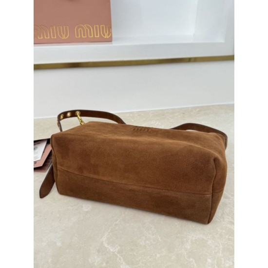 Replica perfetta Borsa a spalla Miu Miu camoscio marrone Replica perfetta Borsa a spalla Miu Miu camoscio marrone