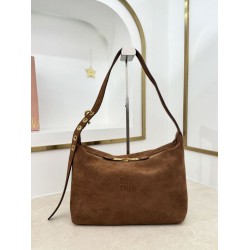 Borsa a spalla Miu Miu camoscio marrone