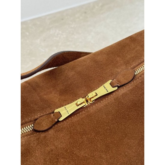 Replica perfetta Borsa a spalla Miu Miu camoscio marrone Replica perfetta Borsa a spalla Miu Miu camoscio marrone