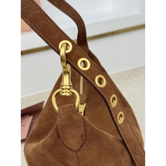 Replica perfetta Borsa a spalla Miu Miu camoscio marrone Replica perfetta Borsa a spalla Miu Miu camoscio marrone