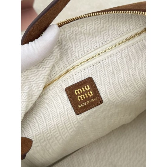 Replica perfetta Borsa a spalla Miu Miu camoscio marrone Replica perfetta Borsa a spalla Miu Miu camoscio marrone
