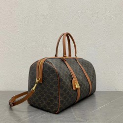 Borsa da viaggio media Celine Replica Triomphe pelle di vitello marrone Borsa da viaggio media Celine Replica Triomphe pelle di vitello marrone