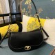 Imitazione Borsa a spalla Valentino Garavani Small Ohval nera/gialla Replica Borsa a spalla Valentino Garavani Small Ohval nera/gialla