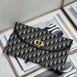 Replica Clutch Dior 30 Montaigne Avenue con patta Blu