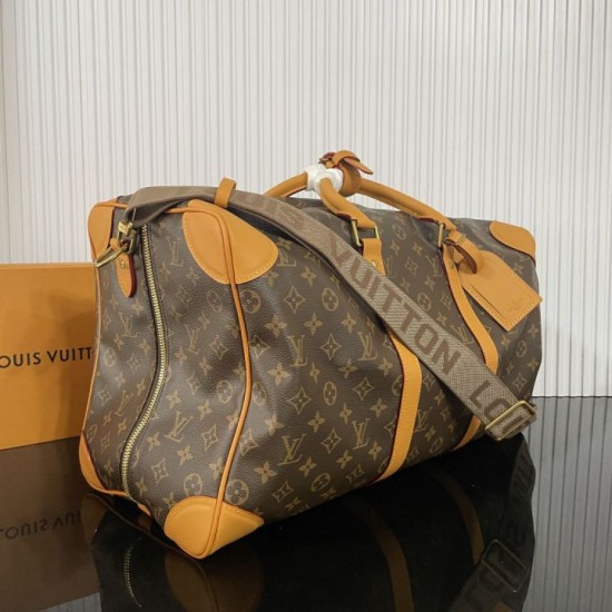 Borsa da viaggio LV M2A572 Dandy Duffle 50 Keepall marrone Replica Borsa da viaggio LV M2A572 Dandy Duffle 50 Keepall marrone