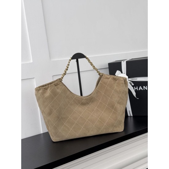 Replica Borsa shopping Chanel Neo Cabas AS6475 suede trapuntato grigio/caffè Replica Borsa shopping Chanel Neo Cabas AS6475 suede trapuntato grigio/caffè