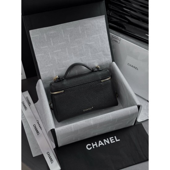 Replica perfetta Borsa Chanel Vanity AP5346 nera con manico superiore a catena imitazione perfetta Borsa Chanel Vanity AP5346 nera con manico superiore a catena