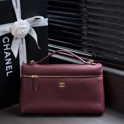 Replica perfetta Borsa Chanel Vanity Case Trapeze morbida AS6473 bordeaux/rosa